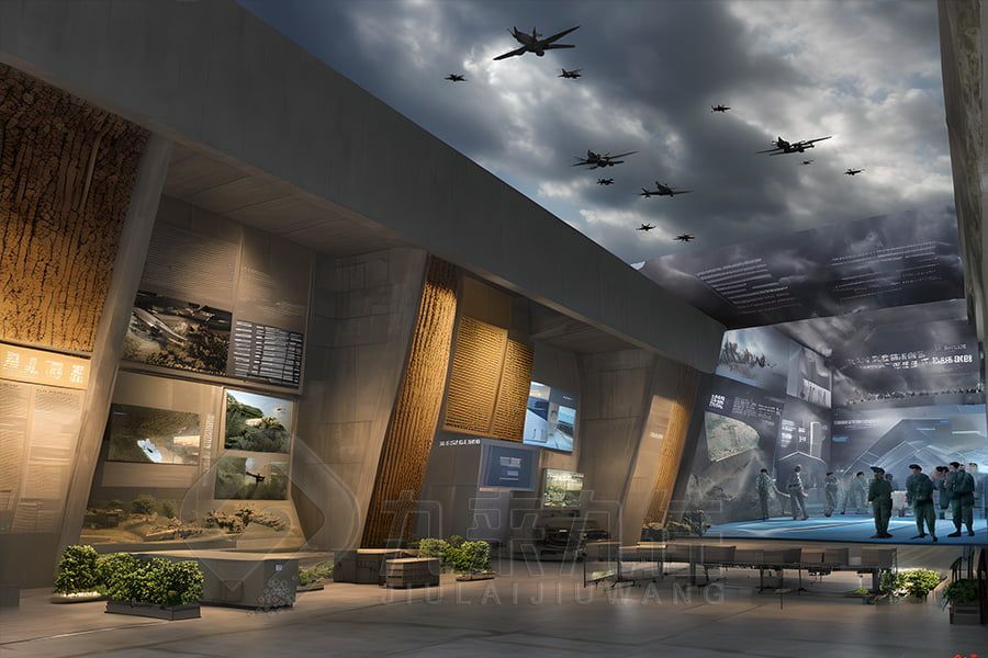 聲光電國防軍事展館設計, 高科技現(xiàn)代展廳施工, 環(huán)保展廳裝修方案